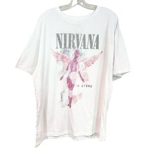 Nirvana In Utero Concert Tshirt‎ Tee Women's Small/Medium White 100% Cotton